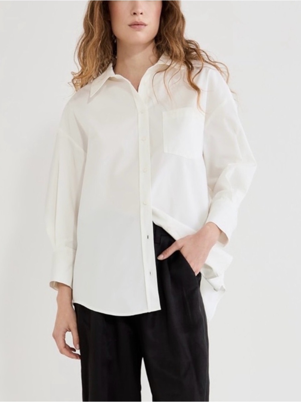 Anine Bing Oversized White Cotton Button Down Shirt Size S